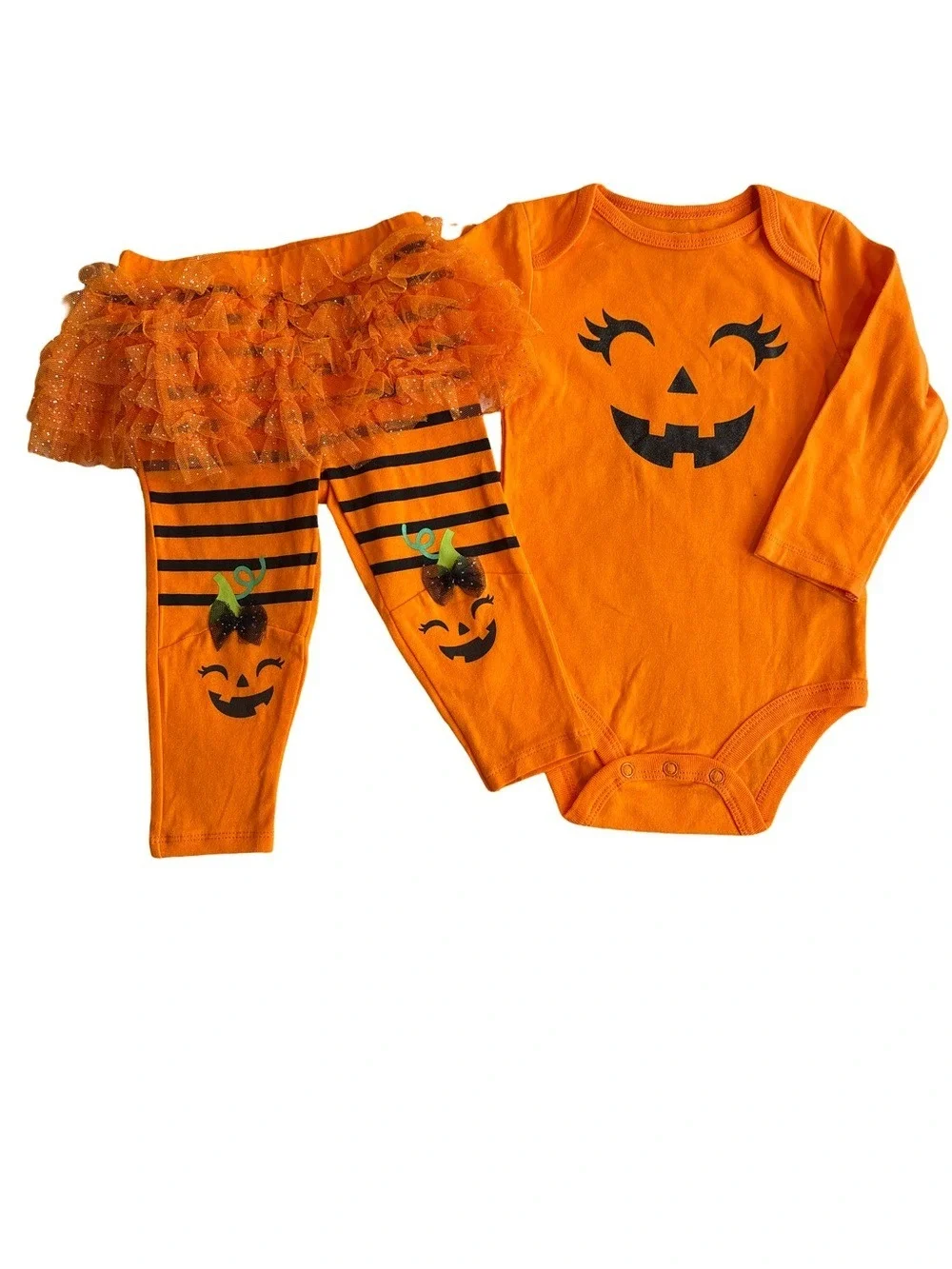 Koala Kids Pumpkin Tutu Bodysuit & Leggings Set 6-9M Halloween